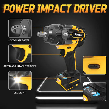 1/2-inch cordless impact wrench with 20V battery