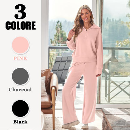 💃Women’s Oversized 2 Piece Sweatsuit Set – Trendy 2025 Fall Lounge Matching Outfit, Baggy Sweatshirt & Sweatpants Tracksuit